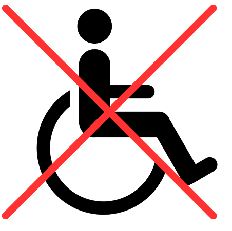 Niet toegankelijk voor rolstoelgebruikers